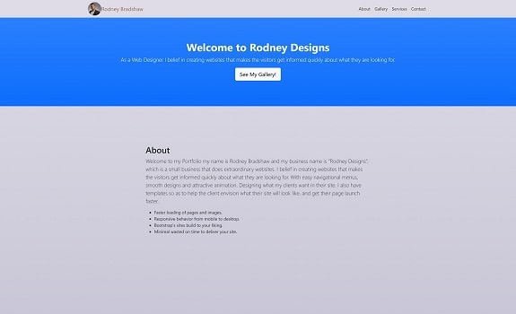 react.js site by rodney bradshaw