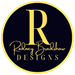 rodney bradshaw designs logo, a deep blue filled circle with a yellow R inside the center