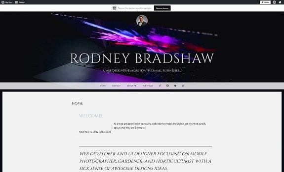 Wordpress site by rodney bradshaw